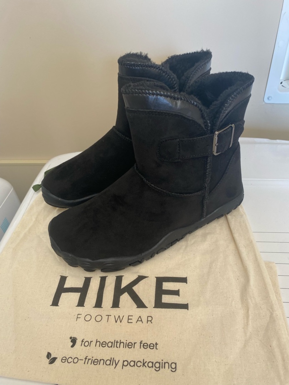 Hike Cozely Footwear Women's Black Faux-Fur Winter Ankle Boots FIT LIKE 7